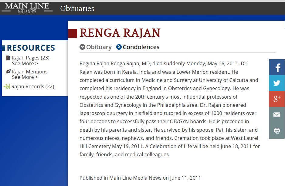 Rajan, Renga - Obituary 2