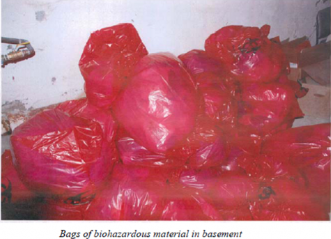 Women's Medical Society - biohazard waste stashed in basement 1