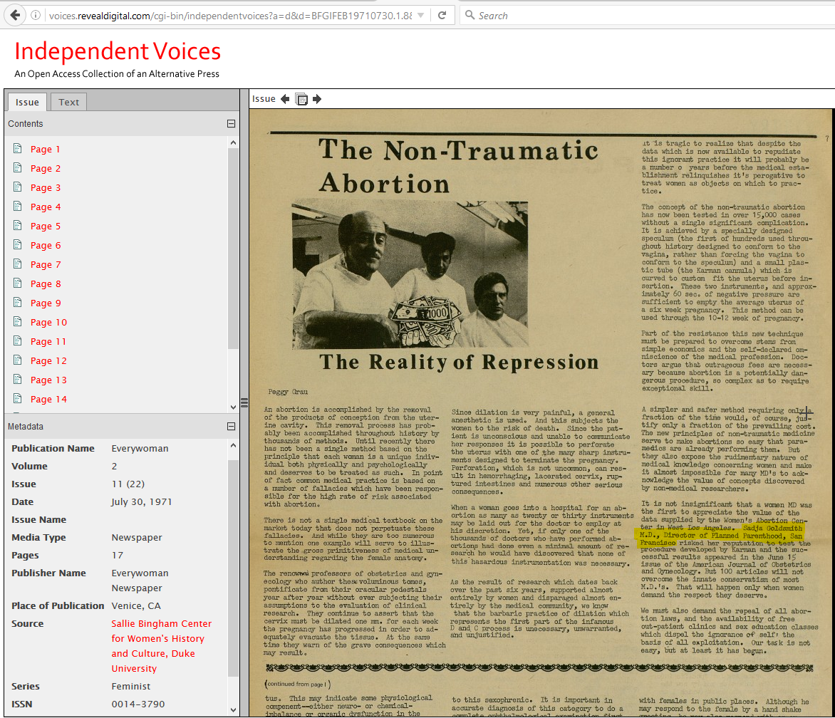 The Non-Traumatic Abortion-The Reality of Repression 2 - Everywoman, 7-30-1971