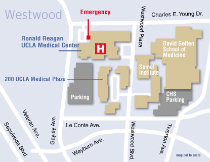 UCLA Ronald Reagan Med Ctr - UCLA Westwood 200 Medical Plaza (Los Angeles) - map pic 1