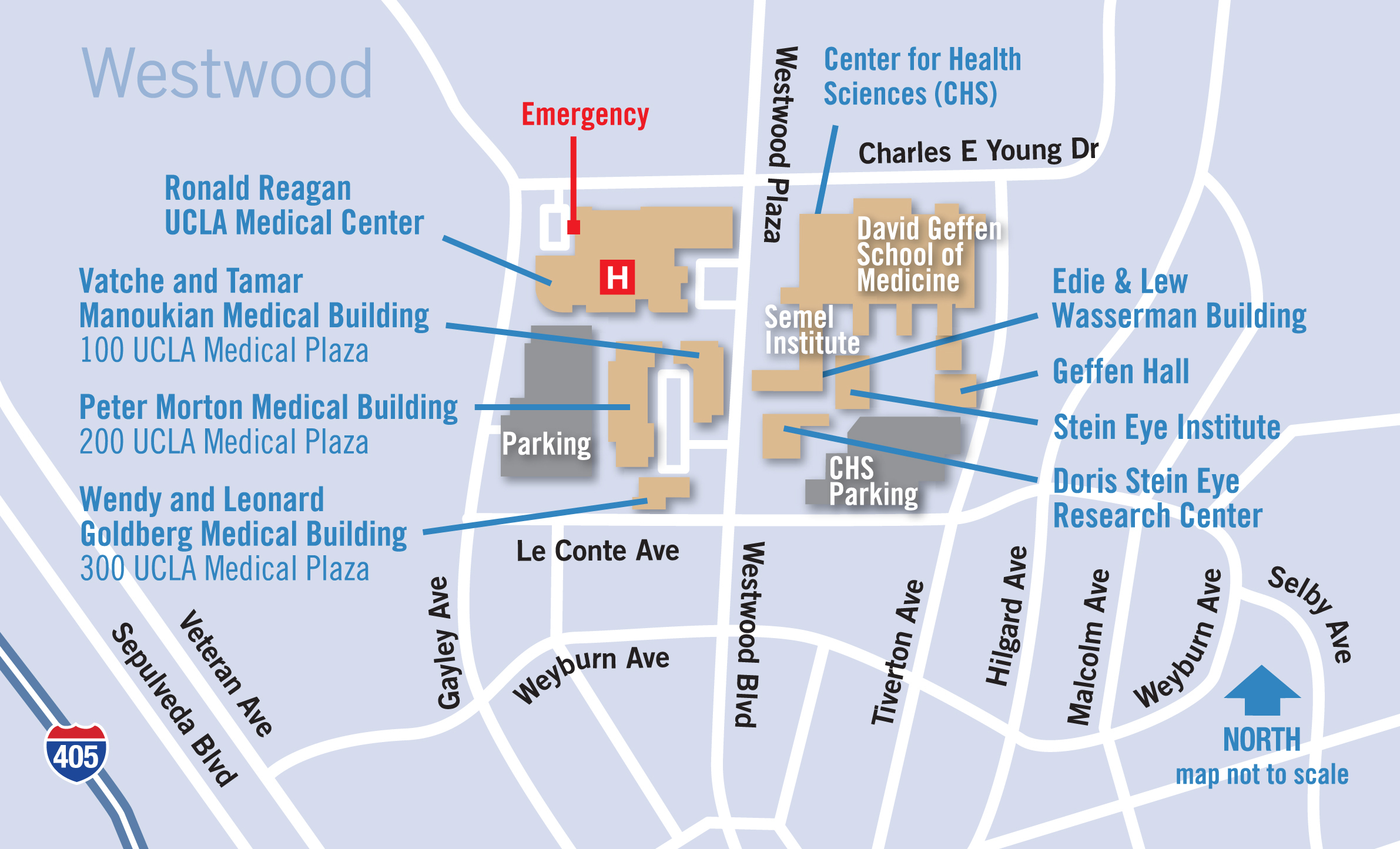 UCLA Westwood Campus map large