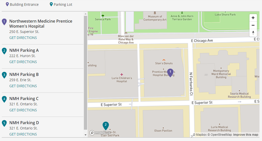 Northwestern Prentice Women's Hospital - street map 1