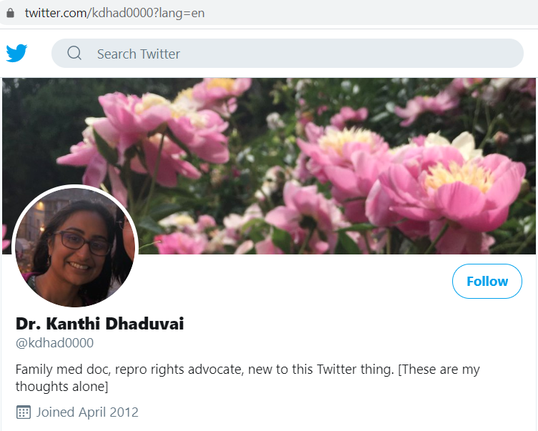 Dhaduvai, Kanthi -- Twitter screenshot